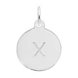 Rembrandt Initial Disc Charm x in 14k White Gild.