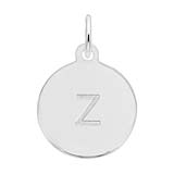 Rembrandt Initial Disc Charm z in Sterling Silver.