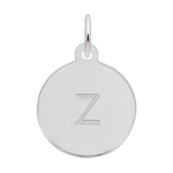 Rembrandt Initial Disc Charm z in 14K White Gold. Rembrandt Initial Disc Charm z in 14K White Gold.