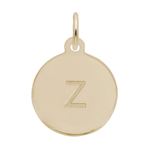 Rembrandt Initial Disc Charm z in 14K Gold.