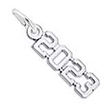 14K White Gold Year 2023 Charm
