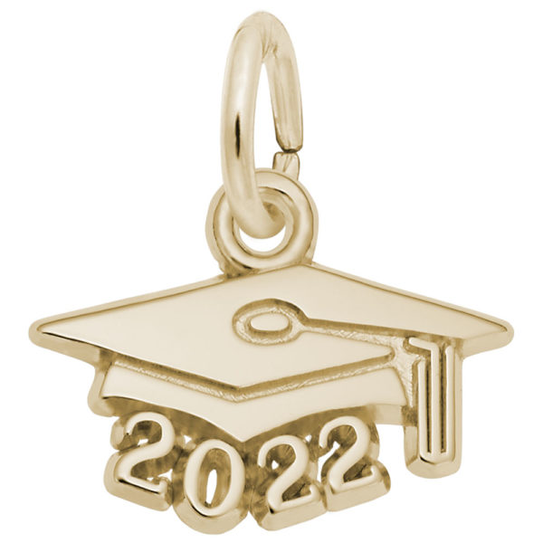 Rembrandt 2022 Graduation Cap Accent Charm, 14K Yellow Gold