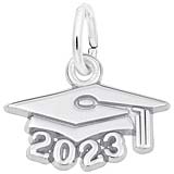 Rembrandt 2023 Graduation Cap Accent Charm, 14K White Gold