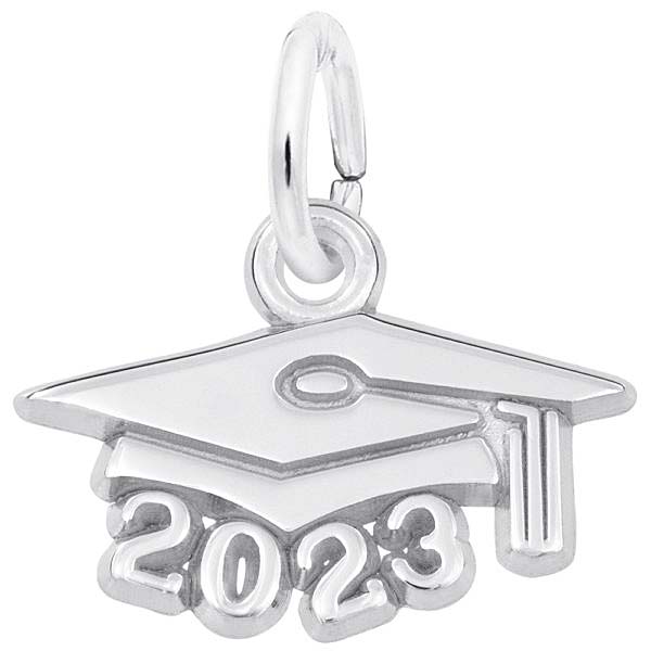 Rembrandt 2023 Graduation Cap Accent Charm, 14K White Gold Rembrandt 2023 Graduation Cap Accent Charm, 14K White Gold