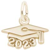 Rembrandt 2023 Graduation Cap Accent Charm, Gold Plate