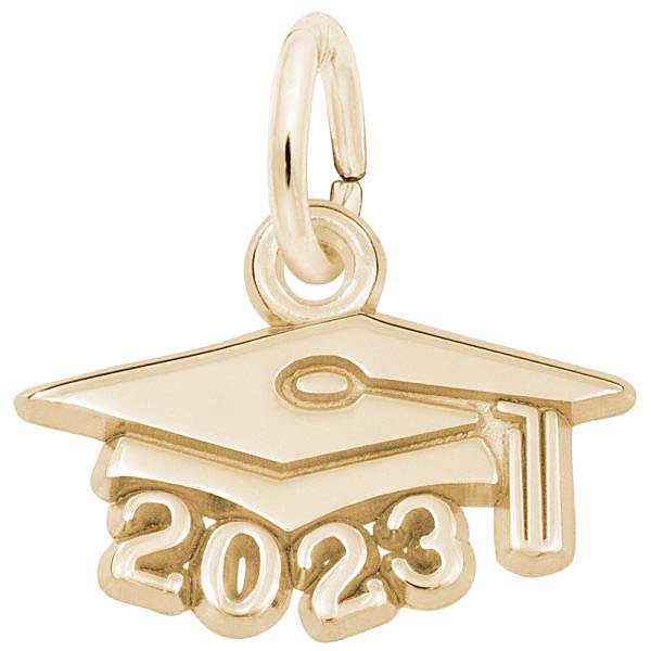 Rembrandt 2023 Graduation Cap Accent Charm, 14K Yellow Gold
