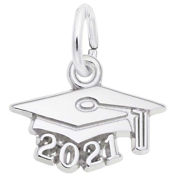 Rembrandt 2021 Graduation Cap Accent Charm, Sterling Silver Rembrandt 2021 Graduation Cap Accent Charm, Sterling Silver