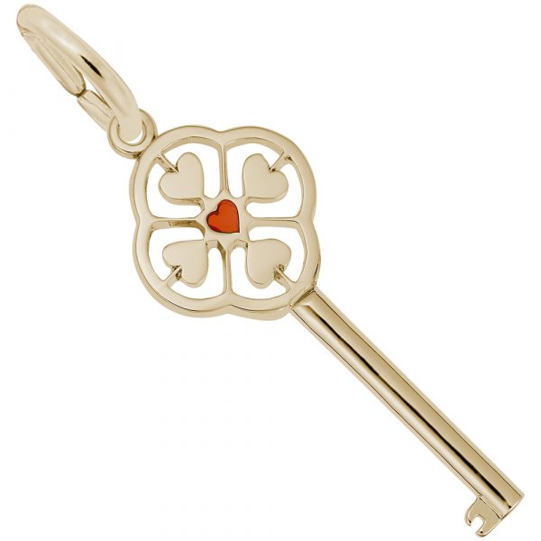 14K Gold Large Key To My Heart Charm by Rembrandt Charms