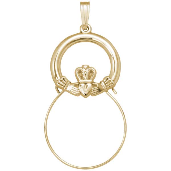 14K Gold Claddagh Charm Holder by Rembrandt Charms