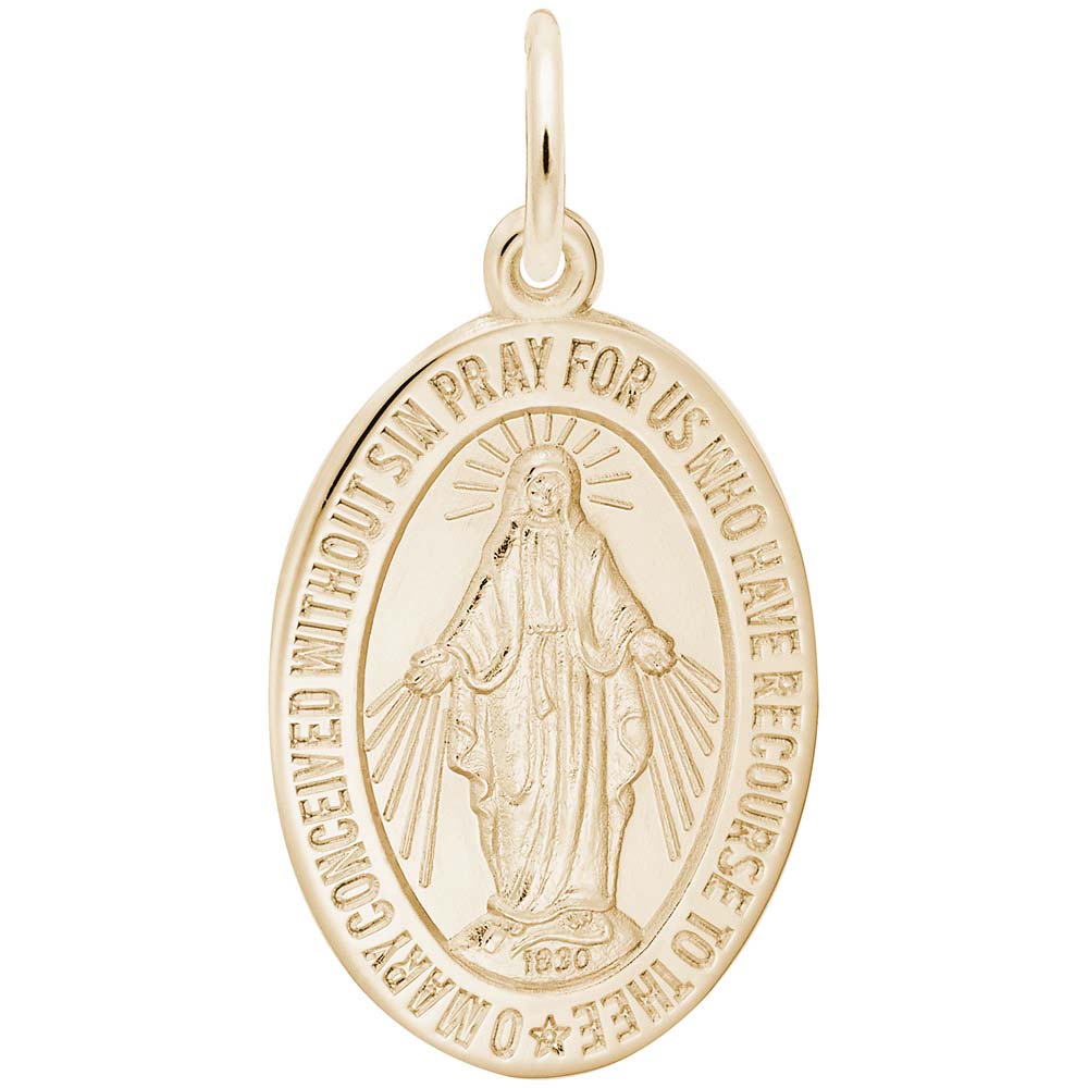 10K Gold Miraculous Medal Charm by Rembrandt Charms