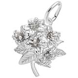 14K White Gold Azalea Flower Charm by Rembrandt Charms