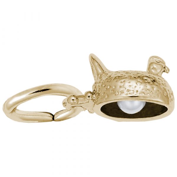 14K Gold Chicken with Pearl Egg Charm by Rembrandt Charms 14K Gold Chicken with Pearl Egg Charm by Rembrandt Charms