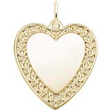 10K Gold Scrolled Classic Heart Charm by Rembrandt Charms