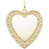Gold Plate Scrolled Classic Heart Charm by Rembrandt Charms