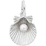 Rembrandt Clamshell Charm, 14K White Gold