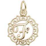 10K Gold Ornate Script Initial F Charm by Rembrandt Charms