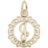 10K Gold Ornate Script Initial J Charm by Rembrandt Charms
