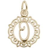 10K Gold Ornate Script Initial O Charm by Rembrandt Charms