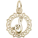14K Gold Ornate Script Initial S Charm by Rembrandt Charms