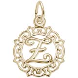 10K Gold Ornate Script Initial Z Charm by Rembrandt Charms