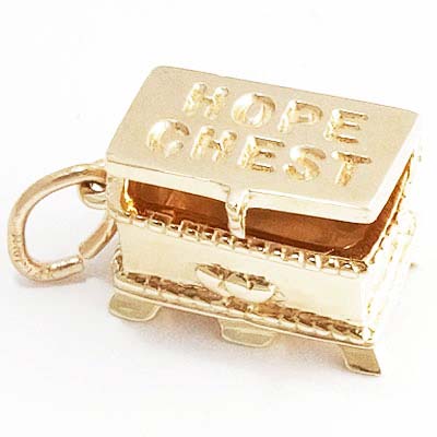 Gold Plate Hope Chest Charm by Rembrandt Charms