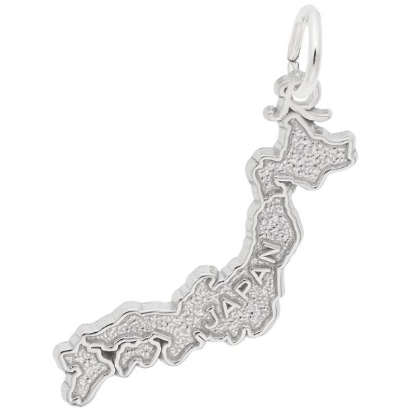 14K White Gold Japan Map Charm by Rembrandt Charms