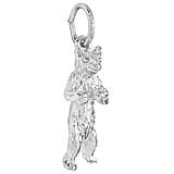 Rembrandt Standing Bear Charm, 14k White Gold