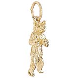 Rembrandt Standing Bear Charm, 10k Yellow Gold