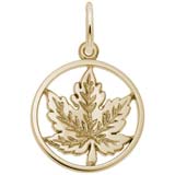 Gold Plate Maple Leaf Large Charm