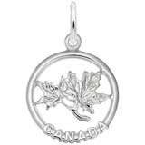 Rembrandt Canada Maple Leaf Disc Charm, Sterling Silver