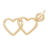 Rembrandt Two Hearts Entwined Charm, 10k Yellow Gold