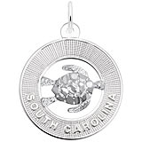 Rembrandt South Carolina Sea Turtle Charm, 14k White Gold Charm
