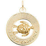 Rembrandt South Carolina Sea Turtle Charm, 10k Yellow Gold Charm