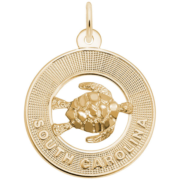 Rembrandt South Carolina Sea Turtle Charm, 14k Yellow Gold Charm
