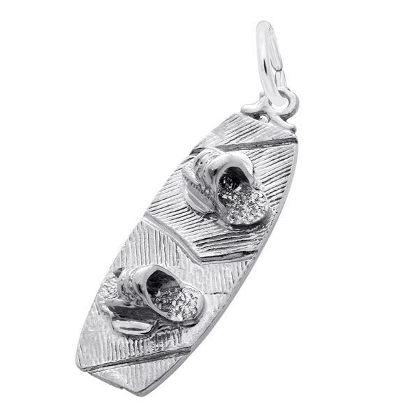 Rembrandt Wakeboard Charm, 14k White Gold