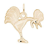 Rembrandt Rooster Crowing Charm, 10k Yellow Gold