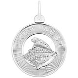Sterling Silver Key West Conch Shell Ring Charm by Rembrandt Charms