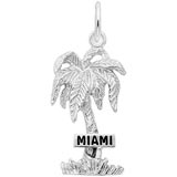 14K White Gold Miami Palm Tree Charm by Rembrandt Charms