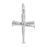 Rembrandt Charms Baseball Bat Cross Charm in Sterling Silver