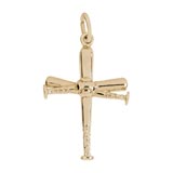 Rembrandt Charms Baseball Bat Cross Charm in Gold Plate