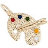 Gold Plated Artist Palette Charm by Rembrandt Charms