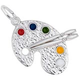 14K White Gold Artist Palette Charm by Rembrandt Charms