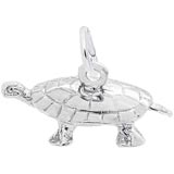 14K White Gold Turtle Charm