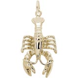 Gold Plate Large Lobster Charm