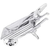 14K White Gold Wheel Barrow Charm