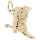Gold Plate Cowboy Boot Charm