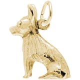 10K Gold Chihuahua Dog Charm