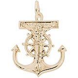 14K Gold Mariners Cross Charm