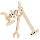 Gold Plate Plumber Tools Charm
