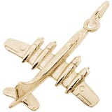 14K Gold Military Plane Charm